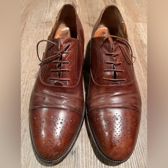 Vintage Salvatore Ferragamo Men’s Leather Oxford Dress Shoes Brown Size 8 main image 12